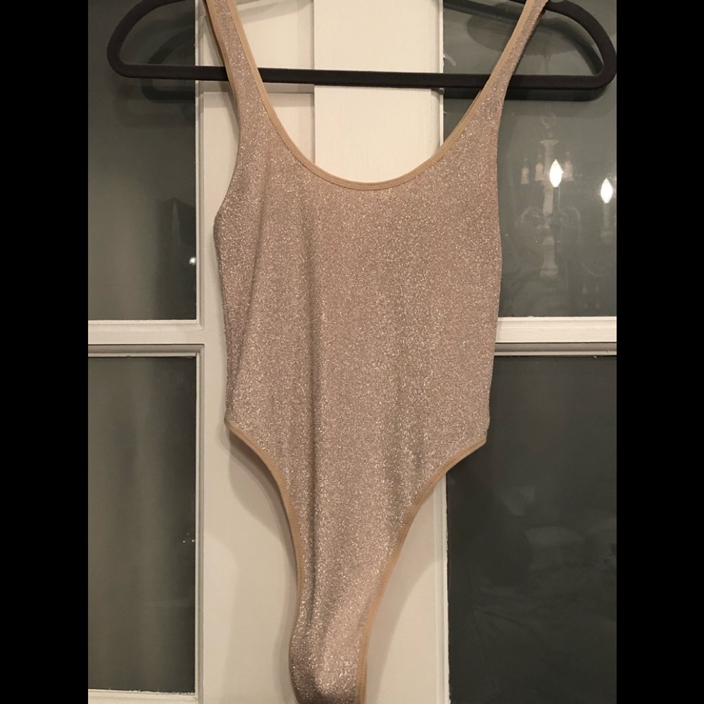 Forever 21 Sparkling Beige Nude Bodysuit